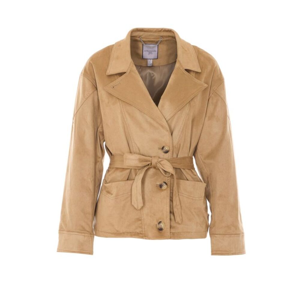 Urbancode Women Faux Suede Boxy Blazer With Belt